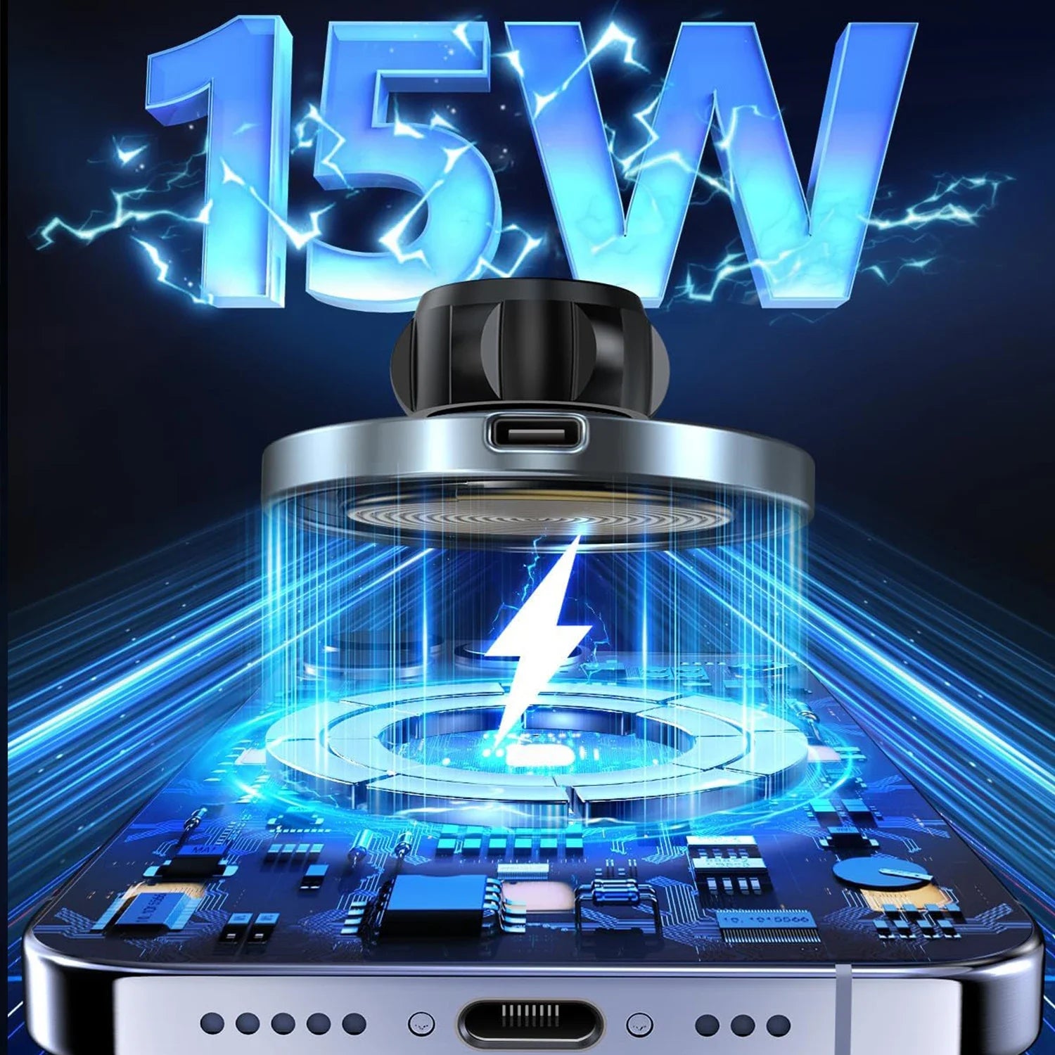 ⚡ Jay Charge™ 15W Magnetic Wireless Car Charger